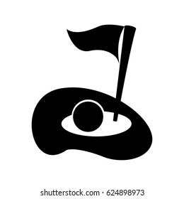 Icono de agujero de golf de bandera