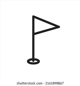 Flag of golf on the hole icon.