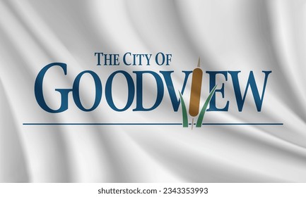 Flag of Goodview, Minnesota, USA. Realistic waving flag of Goodview vector background.