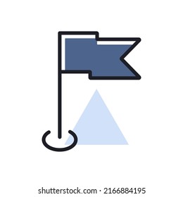 Flag GPS pin vector isolated icon. Navigation sign. Graph symbol for travel and tourism web site and apps design, logo, app, UI