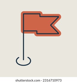 Flag GPS pin vector isolated icon. Navigation sign. Graph symbol for travel and tourism web site and apps design, logo, app, UI