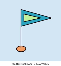 Flag GPS pin vector isolated icon. Navigation sign. Graph symbol for travel and tourism web site and apps design, logo, app, UI