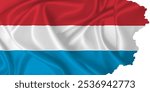 Flag Grand Duchy of Luxembourg vector with torn edges and transparent background