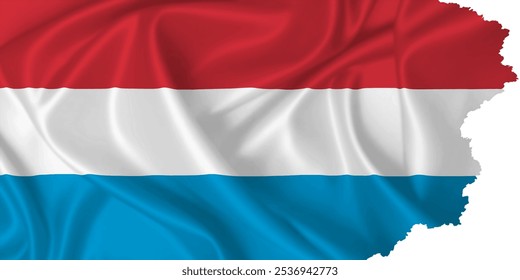 Flag Grand Duchy of Luxembourg vector with torn edges and transparent background