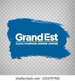 Flag of Grand Est brush strokes. Flag Region Grand Est of France on transparent background for your web site design, app, UI. French Republic.  EPS10.