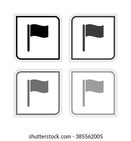 Flag  - grayscale vector icon