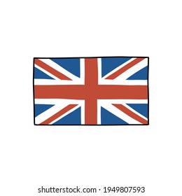 flag of great britain doodle icon, vector illustration