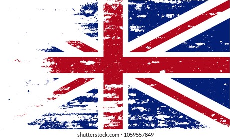 Flag of the Great Britain. Grunge illustration of a British flag.Vector illustration.