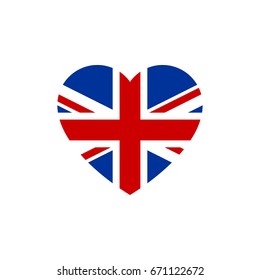 Flag of Great Britain heart silhouette