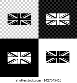 Flag of Great Britain icon isolated on black, white and transparent background. UK flag sign. Official United Kingdom flag sign. British symbol. Vector Illustration