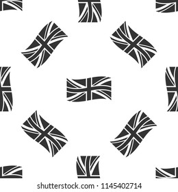 Flag of Great Britain icon seamless pattern on white background. UK flag sign. Official United Kingdom flag sign. British symbol. Flat design. Vector Illustration