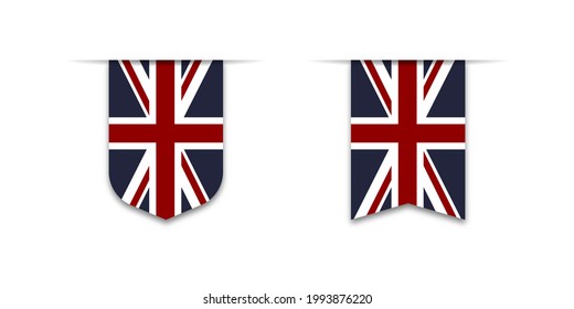 Flag of the Great Britain. Label flag icon, checkbox sign. Flags of the world. Vector illustration