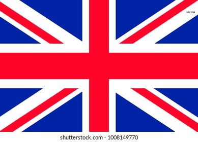 Flag of Great Britain. Symbol of Independence Day, souvenir soccer game, button language, icon.