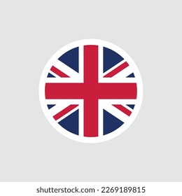 Flag of Great Britain (Union Jack). A blue flag with red and white crosses. State symbol of the United Kingdom of Great Britain and Northern Ireland.