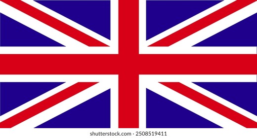 Flag of Great Britain. Flag of the United Kingdom. Flat flag, vector.