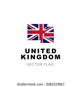 Flag of the Great Britain. Vector illustration isolated on white background. British flag colorful logo.