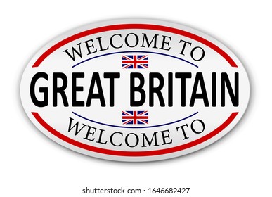 Flag of Great Britain. Welcome to Great Britain. Vector illustration.