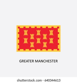 Flag of Greater Manchester - England - United Kingdom Vector Illustration

