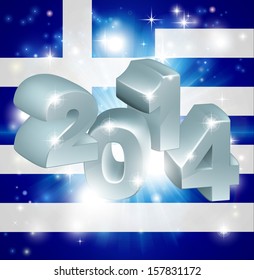 Flag of Greece 2014 background. New Year or similar concept