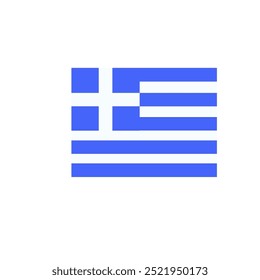 Bandera de Grecia con rayas azules y cruz. Diseño de icono de Vector.