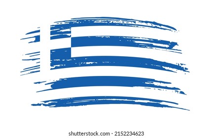 Bandera de Grecia con fondo de pincel.