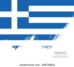Flag of Greece. Brush stroke background