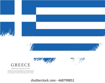 Flag of Greece. Brush stroke background