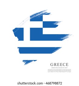 Flag of Greece. Brush stroke background