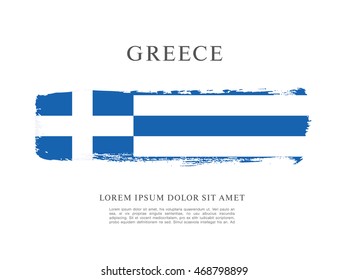 Flag of Greece. Brush stroke background