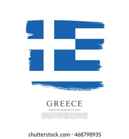 Flag of Greece. Brush stroke background