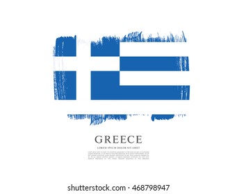 Flag of Greece. Brush stroke background
