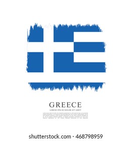 Flag of Greece. Brush stroke background