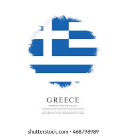 Flag of Greece. Brush stroke background