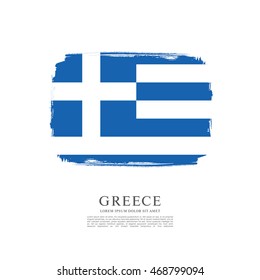 Flag of Greece. Brush stroke background