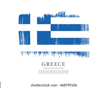 Flag of Greece. Brush stroke background