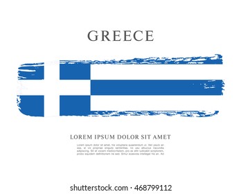 Flag of Greece. Brush stroke background