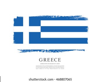 Flag of Greece. Brush stroke background