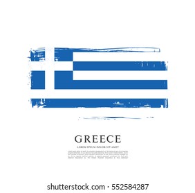 Flag of Greece, brush stroke background