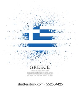 Flag of Greece, brush stroke background