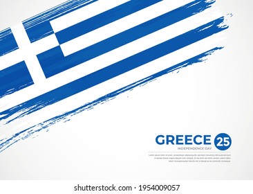Flagge Griechenlands mit kreativem gestrichenem Pinselstrich und strukturiertem Hintergrund