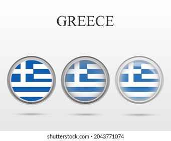 Flag of Greece in the form of a circle