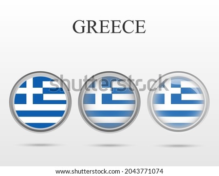Flag of Greece in the form of a circle