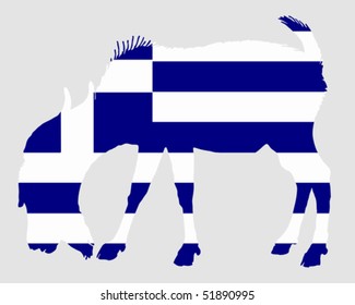 Flag of Greece with goat