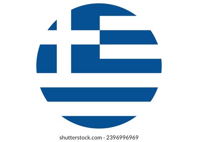 Flag of Greece. Greek national symbol in official colors. Template icon. Abstract vector background. Round glass light ball, 3D big bubble, sphere.