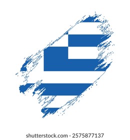 Flag of Greece Grunge Brush Stroke Style Vector