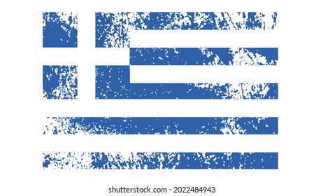 Flag of Greece. Grunge, scratch and old style flag vector Illustration