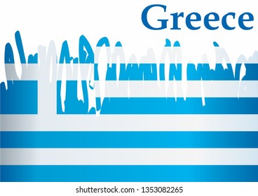 Flag of Greece, Hellenic Republic. Template for award design, an official document with the flag of Greece. Bright, colorful vector illustration.