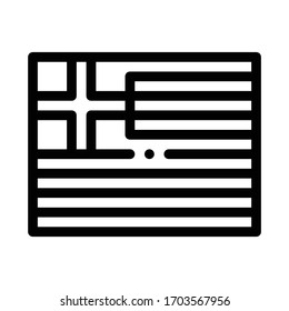 Flag der Vektorillustration von Griechenland-Symbol. Flagge des Griechenland-Schildes. einzelne Kontursymbolgrafik
