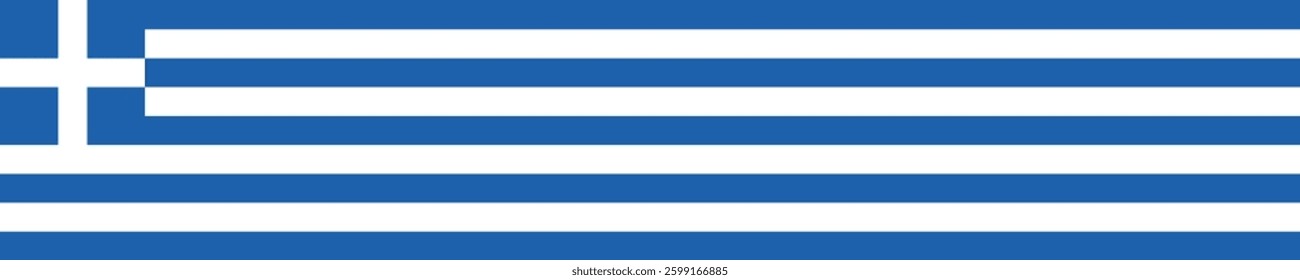 Flag of Greece. Greece flag long banner digital vector illustration