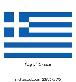 La bandera de Grecia está hecha de forma plana, realzada con un fondo blanco. el símbolo nacional de Grecia. ilustración vectorial de stock. EPS 10.